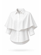 Elegant White Cape Collared Shirt
