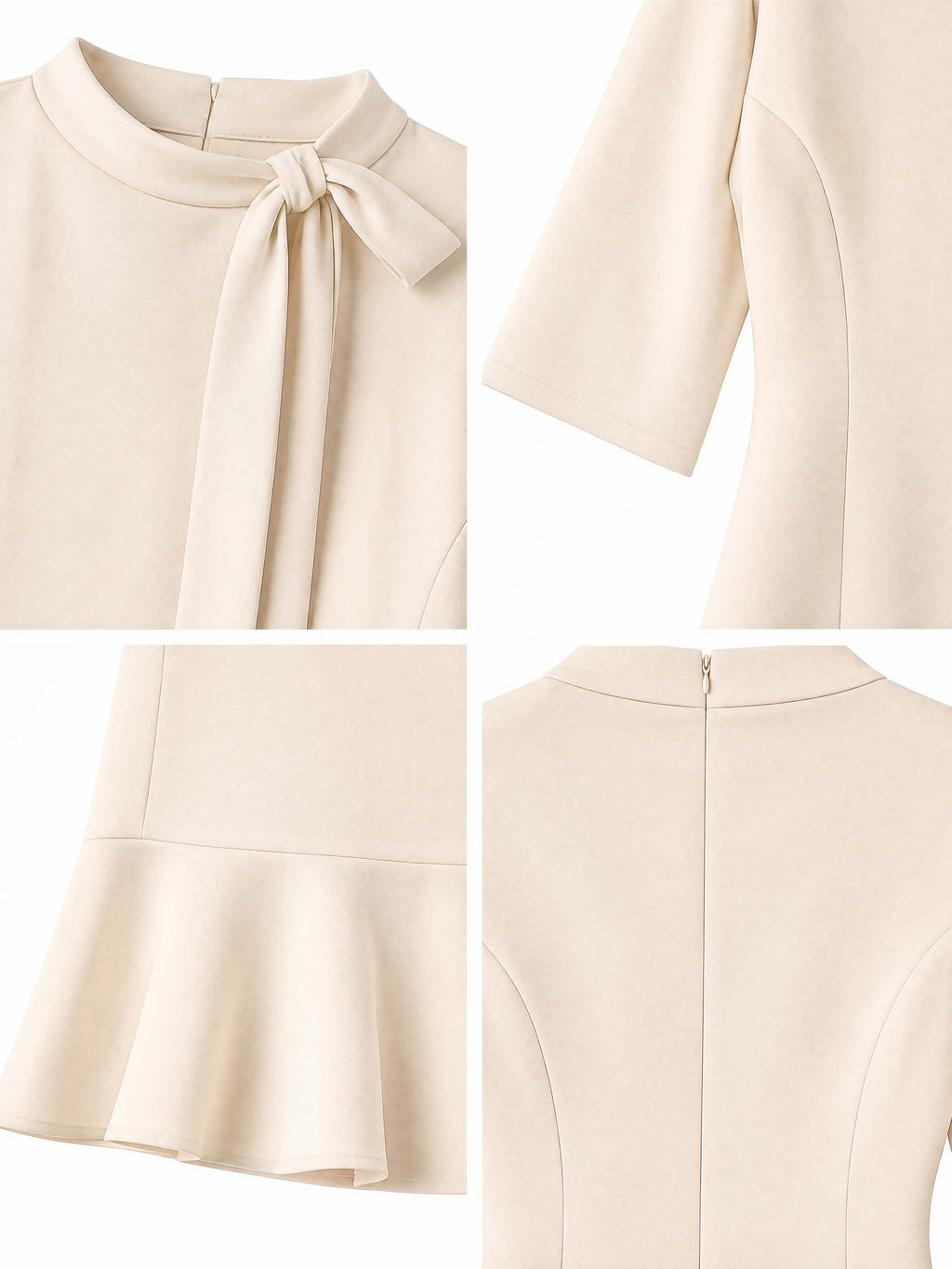 Vintage Bow Tie Neck Mermaid Midi Dress