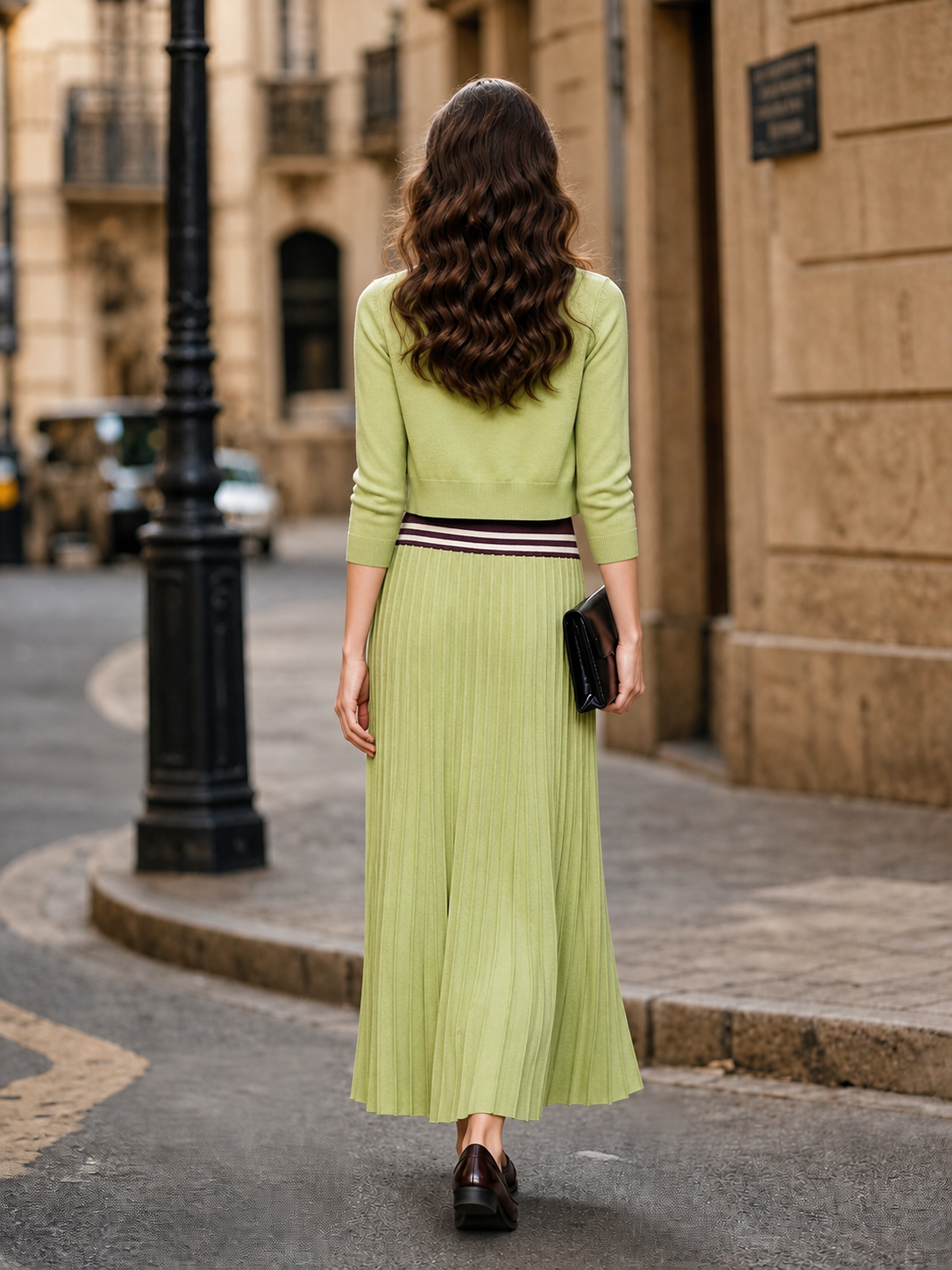 Vintage Striped Knit Cami Dress And Cardigan Two Piece Set