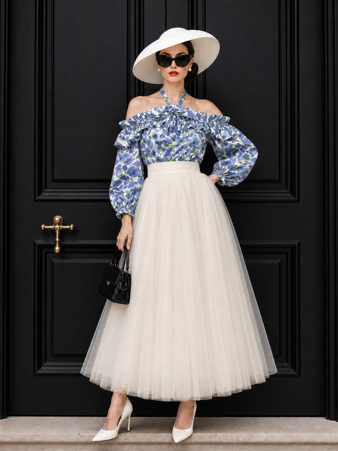 Vintage High Waist Tulle Full Maxi Skirt