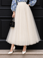Vintage High Waist Tulle Full Maxi Skirt