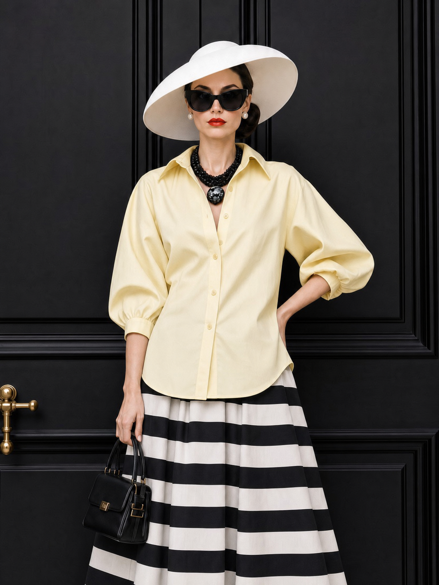 Vintage Classic Half Sleeves Blouse