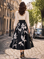Vintage Stand Collar Puff Sleeve Top