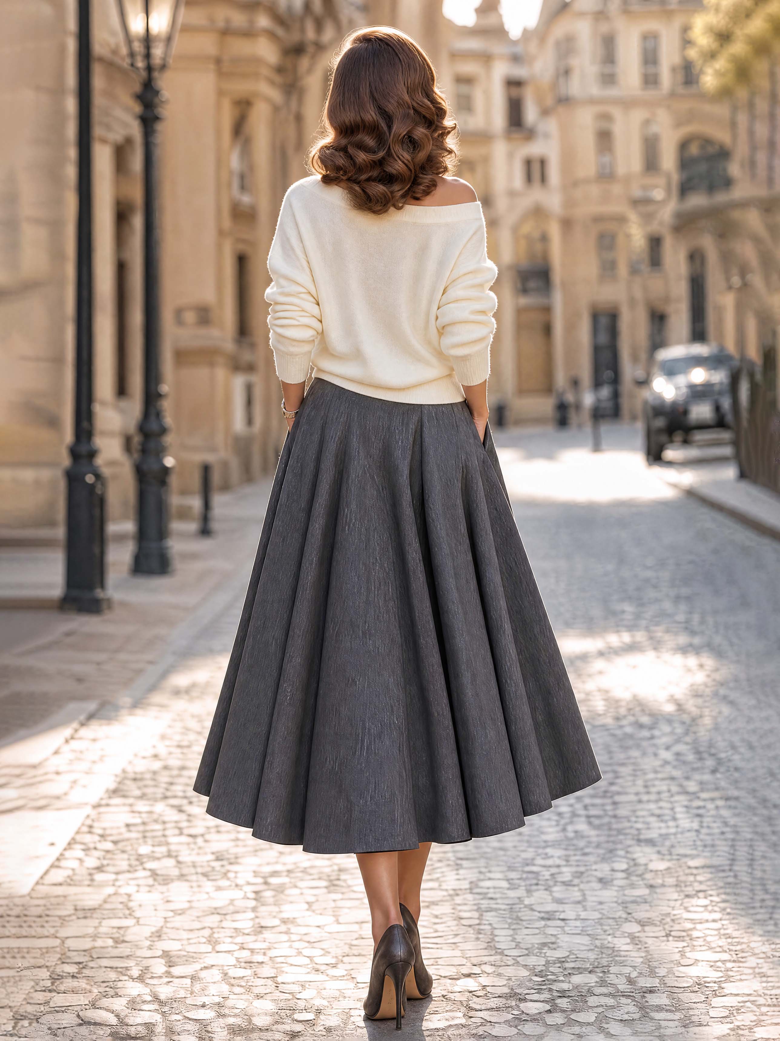 French Drop Shoulder Long Sleeve Comfort Knit Pullover