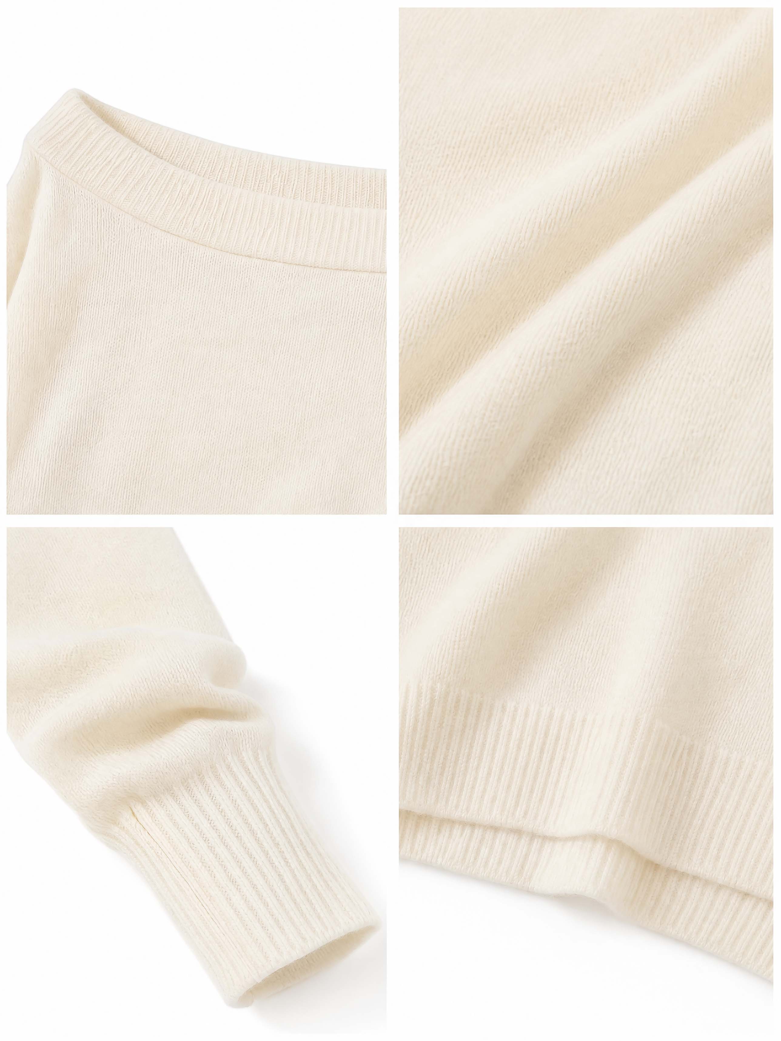 French Drop Shoulder Long Sleeve Comfort Knit Pullover