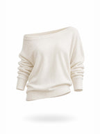 French Drop Shoulder Long Sleeve Comfort Knit Pullover