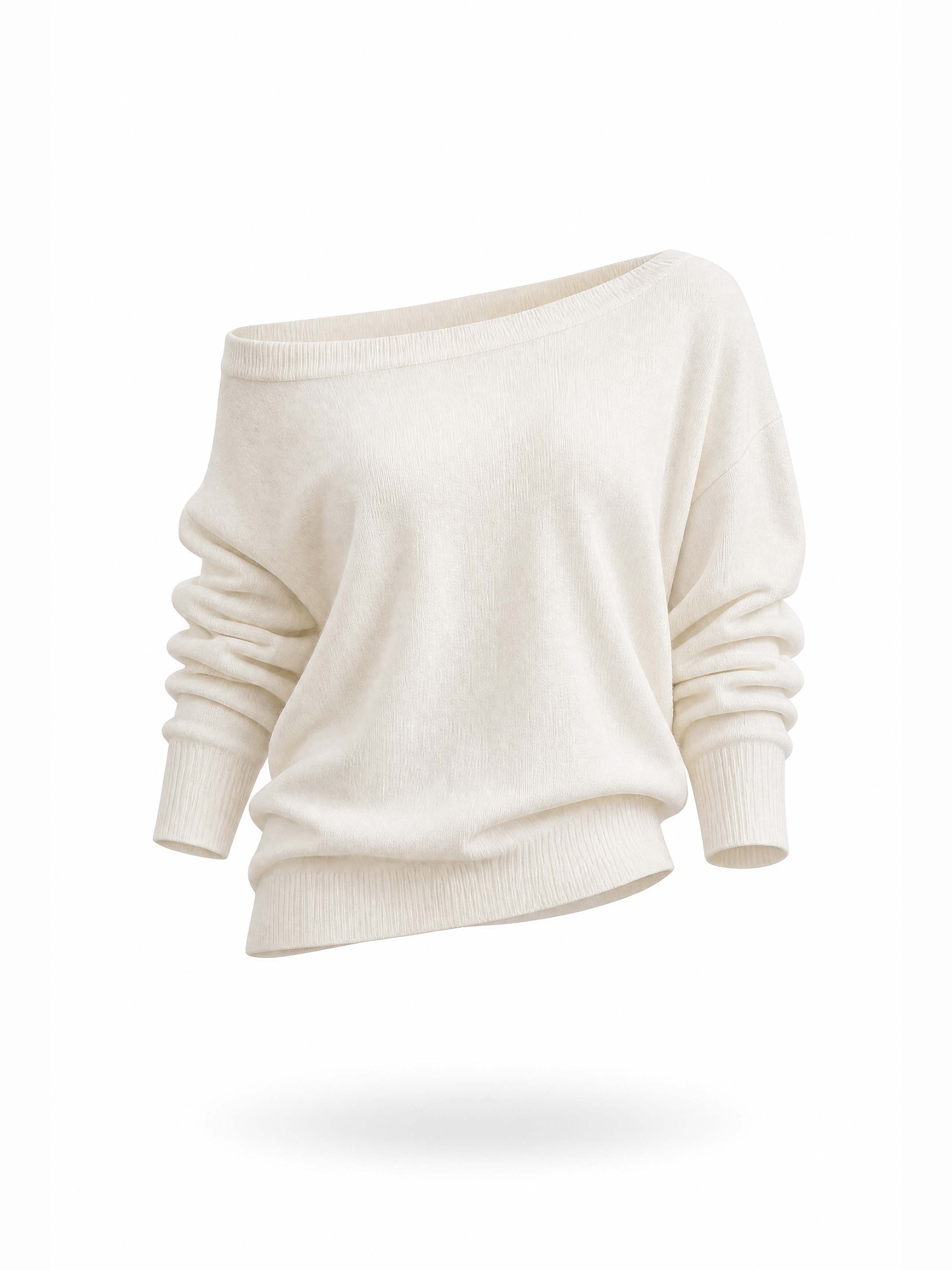 French Drop Shoulder Long Sleeve Comfort Knit Pullover
