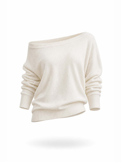 French Drop Shoulder Long Sleeve Comfort Knit Pullover