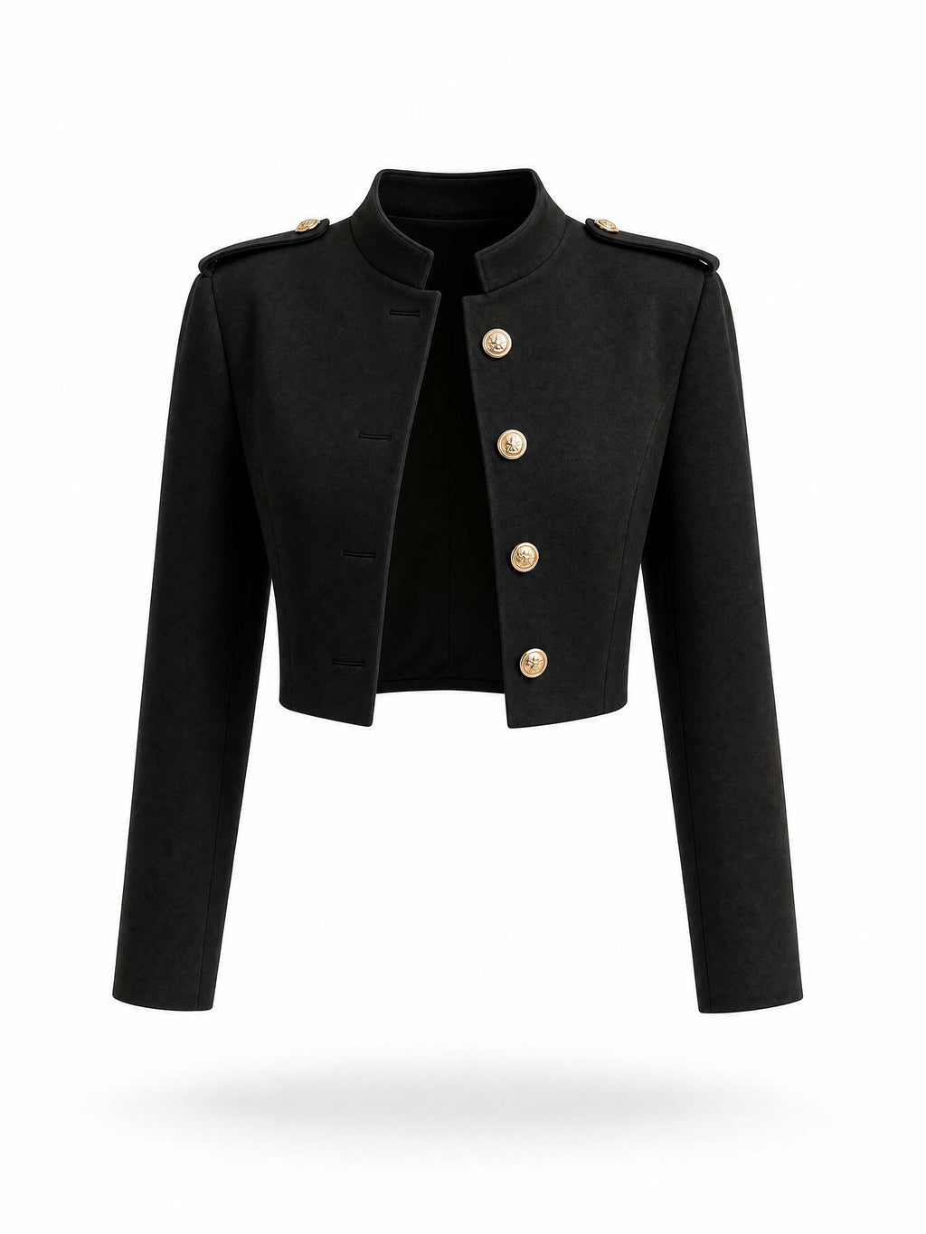 Vintage Palace Stand Collar Metal Button Cropped Jacket
