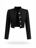 Vintage Palace Stand Collar Metal Button Cropped Jacket