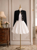 Vintage Palace Stand Collar Metal Button Cropped Jacket