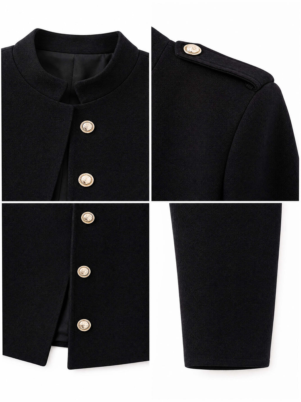 Vintage Palace Stand Collar Metal Button Cropped Jacket