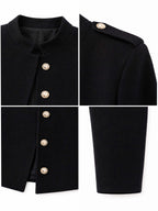 Vintage Palace Stand Collar Metal Button Cropped Jacket