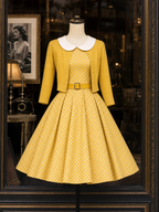 Vintage Polka Dot Swing Skirt & Cardigan Set