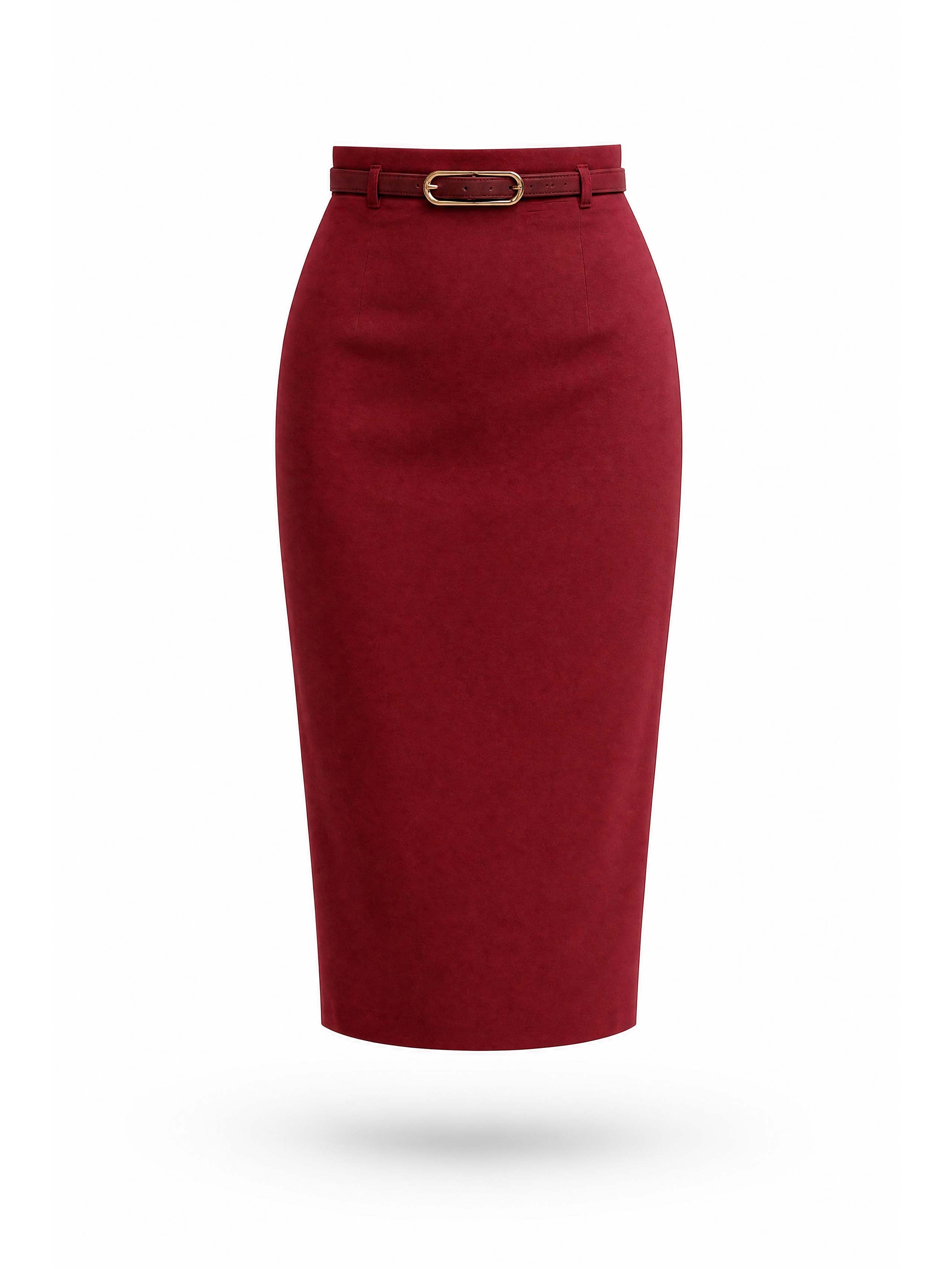 Vintage French Ruffle Neck Pencil Skirt Two Piece Set