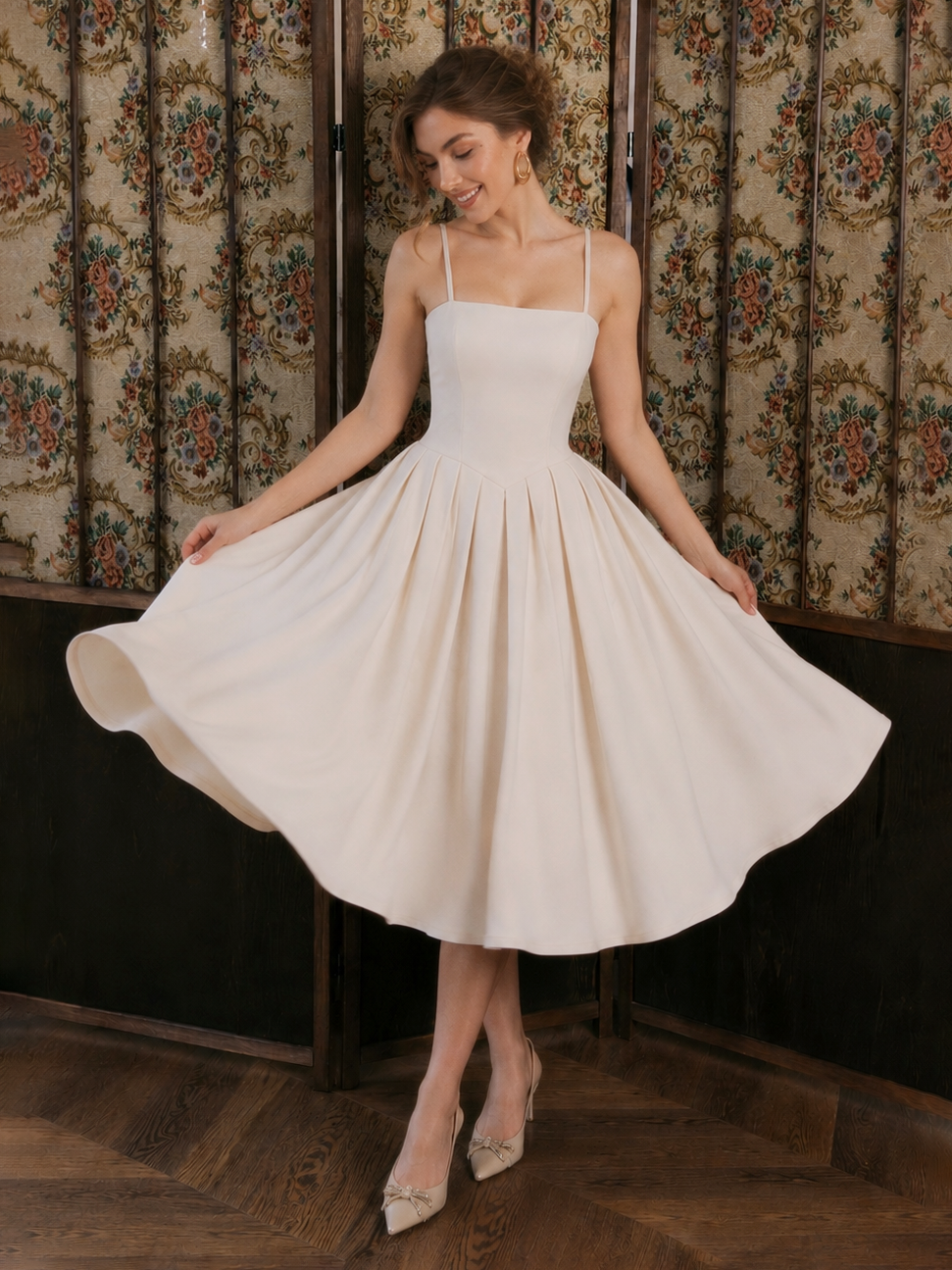Vintage Swing Cami Dress & Blazer Two-Piece Set