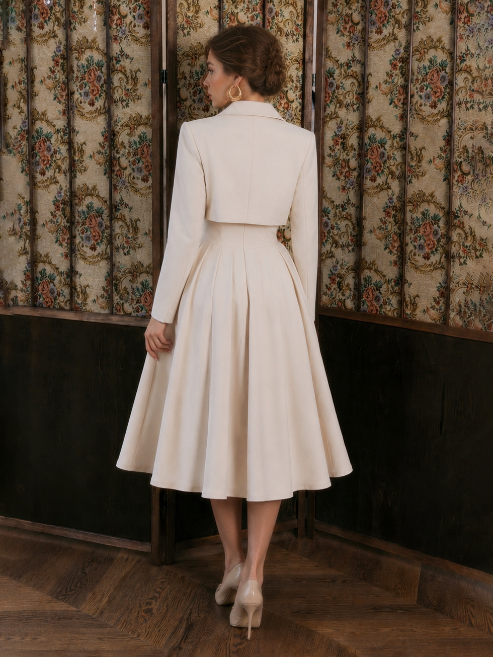 Vintage Swing Cami Dress & Blazer Two-Piece Set