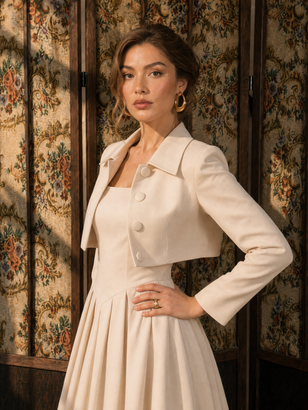Vintage Swing Cami Dress & Blazer Two-Piece Set