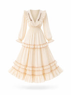 Vintage Ruffle Tiered Maxi Dress
