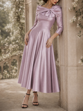 Vintage Bow Collar Gown Maxi Dress