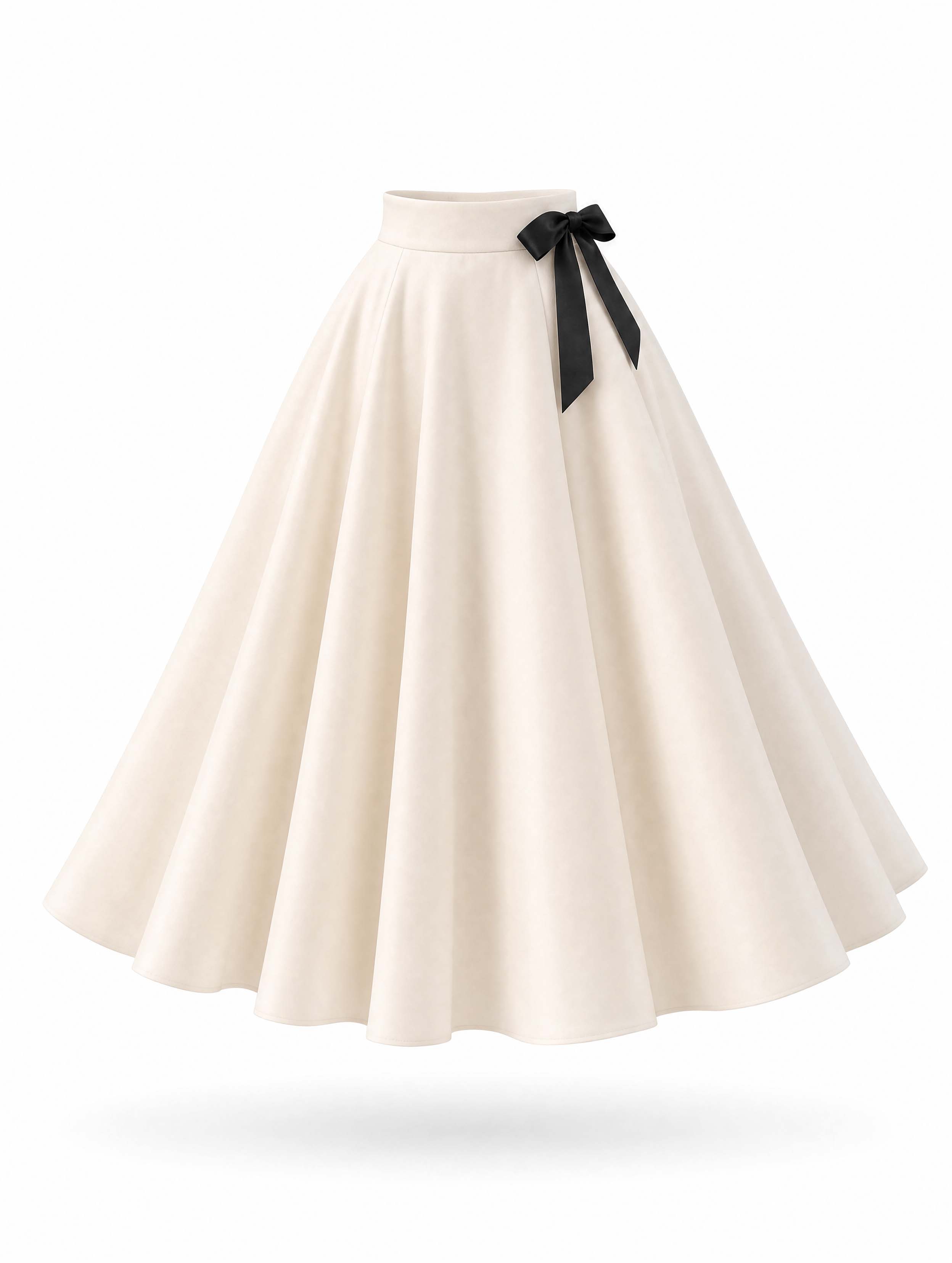 Vintage Bow Swing Midi Skirt