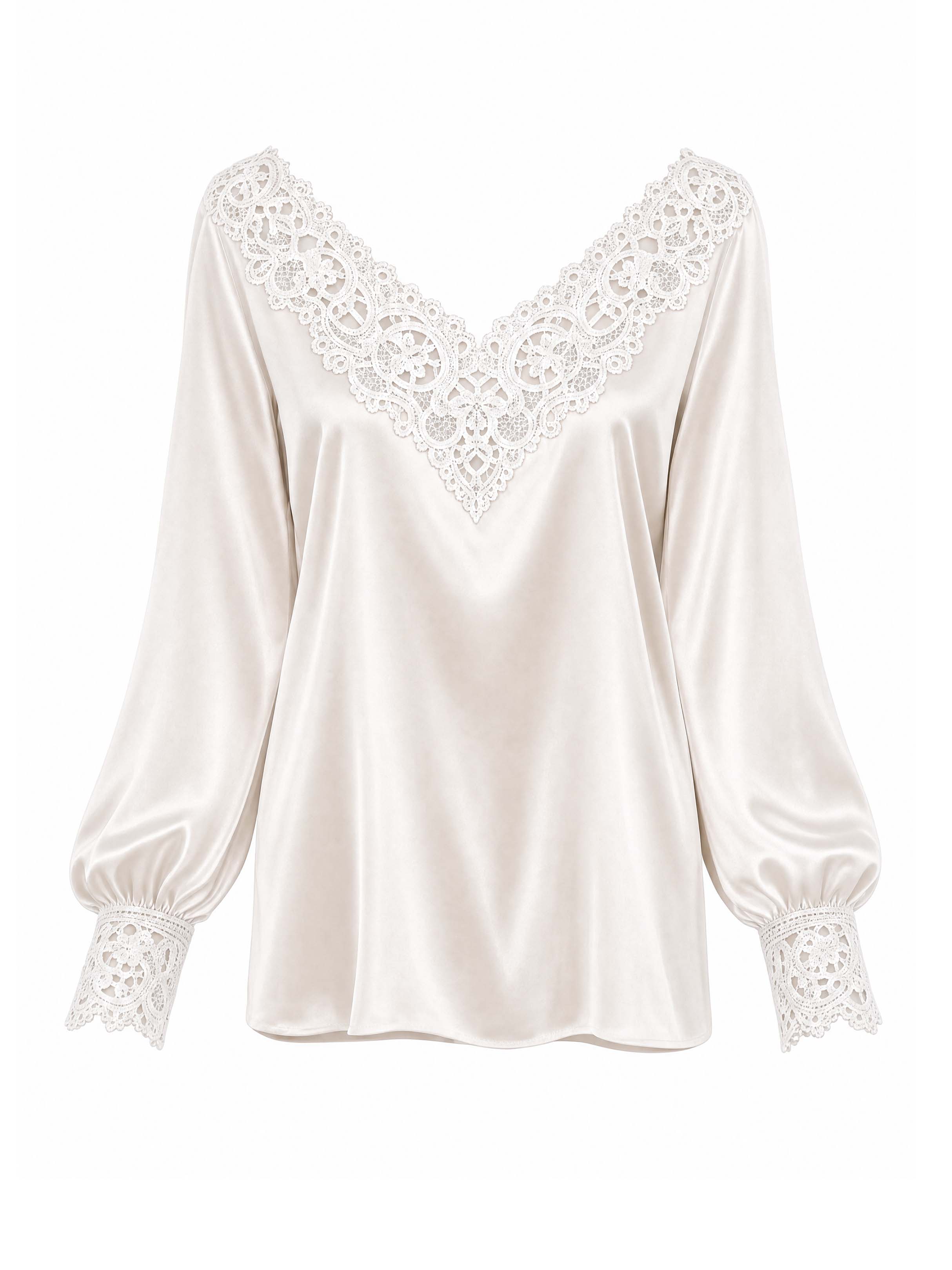 Vintage Palace Lace Satin Blouse