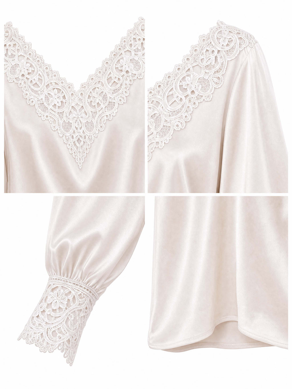 Vintage Palace Lace Satin Blouse