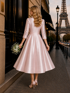 Vintage Bow Belt Shirt Collar Maxi Dress