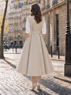 Vintage Lapel Sleeveless Belted A‑Line Midi Dress