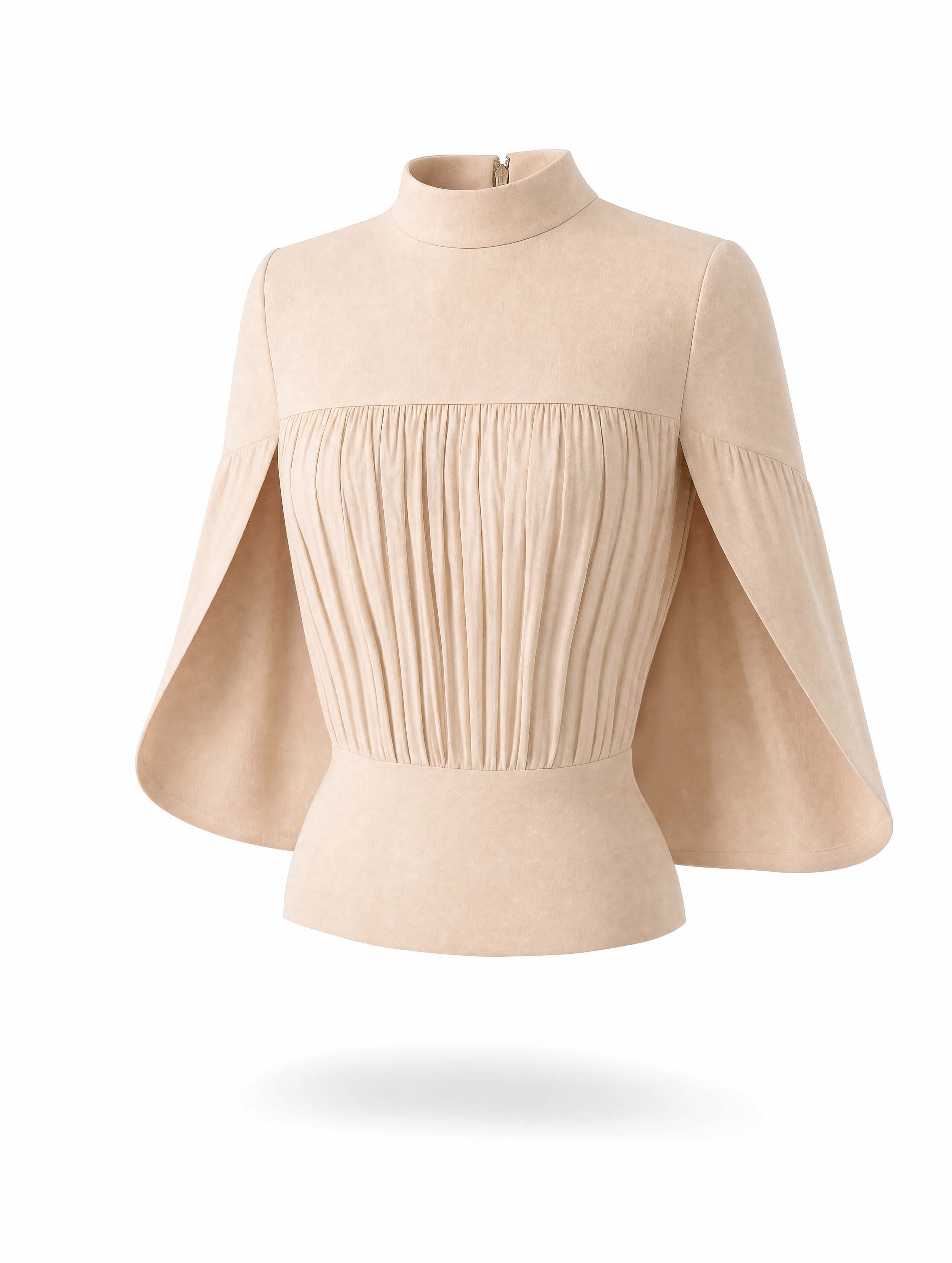 Retro Cape Sleeve Two‑Piece Outfit Pencil Midi Skirt