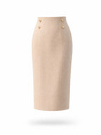 Retro Cape Sleeve Two‑Piece Outfit Pencil Midi Skirt