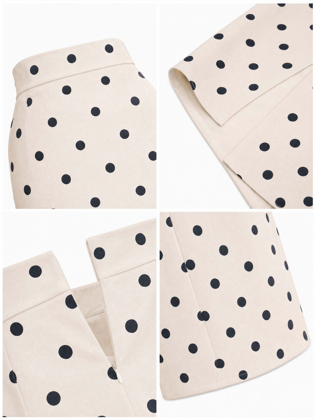 Vintage Polka‑Dot High Waist Bodycon Midi Skirt