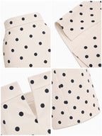 Vintage Polka‑Dot High Waist Bodycon Midi Skirt