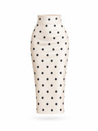 Vintage Polka‑Dot High Waist Bodycon Midi Skirt