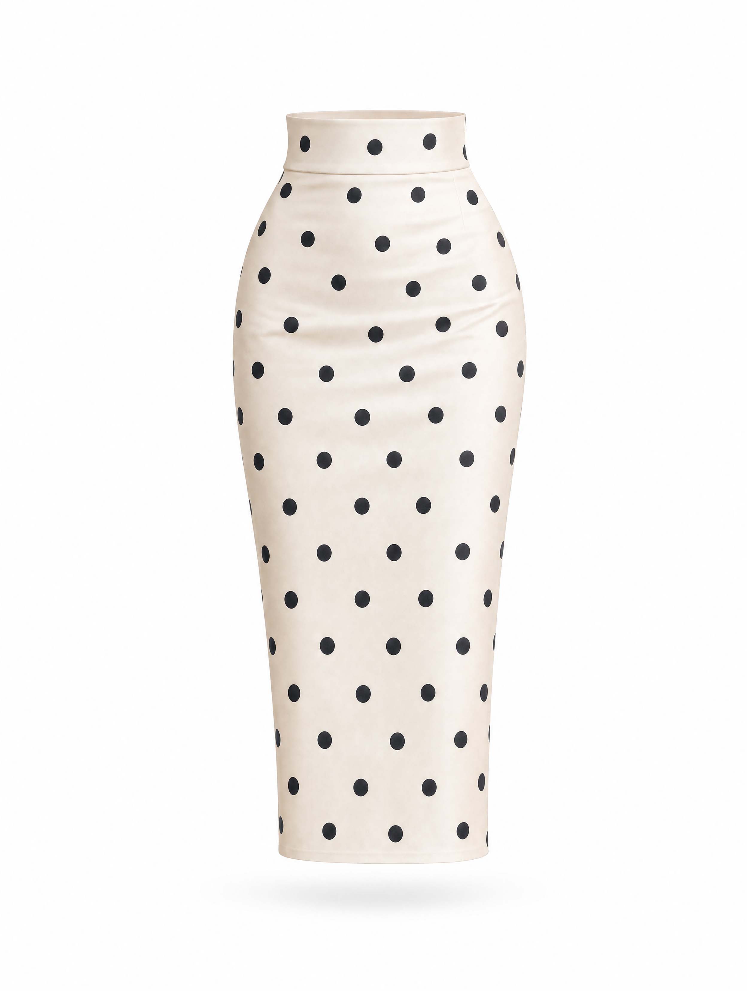 Vintage Polka‑Dot High Waist Bodycon Midi Skirt