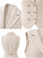 French Retro Vest A‑Line Long Skirt Matching Outfit