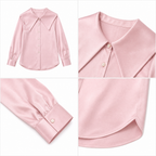Vintage Sailor‑Collar Satin Blouse