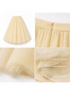 Vintage Tulle Full‑Skirt Midi Skirt