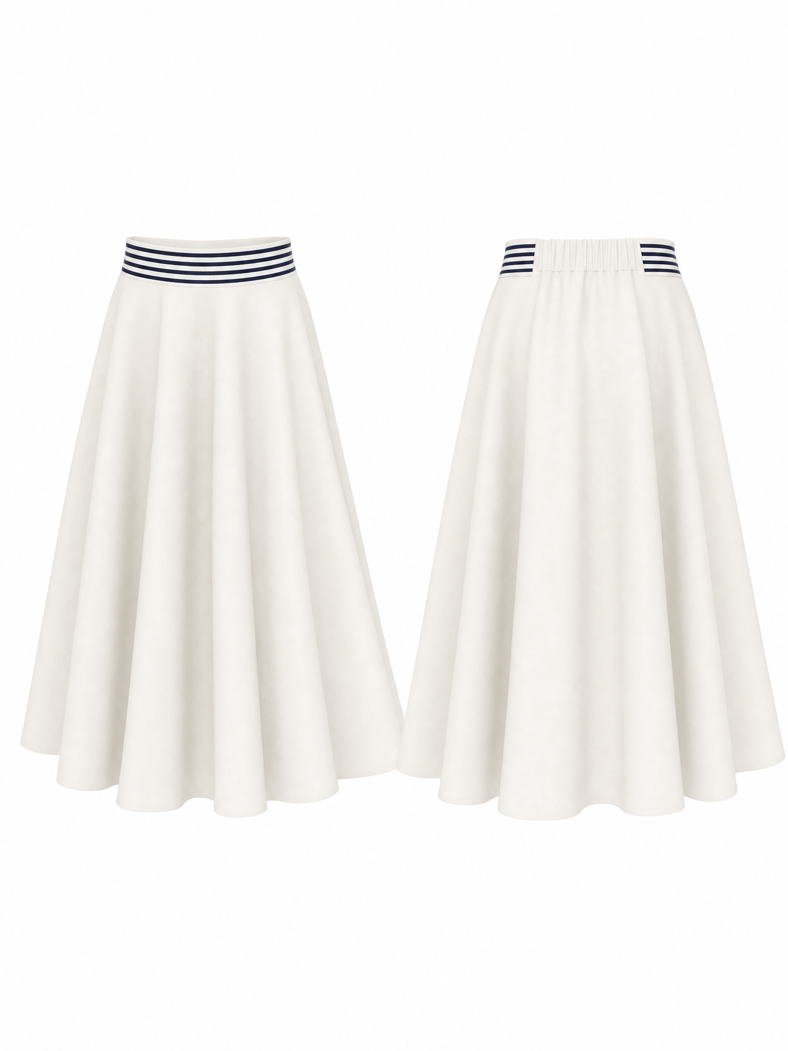 Vintage Slim Striped Bow Square-Neck Two-Piece Commuter Skirt Sets
