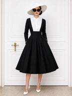 Vintage Faux Two-Piece Spliced Miid Dress