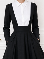 Vintage Faux Two-Piece Spliced Miid Dress
