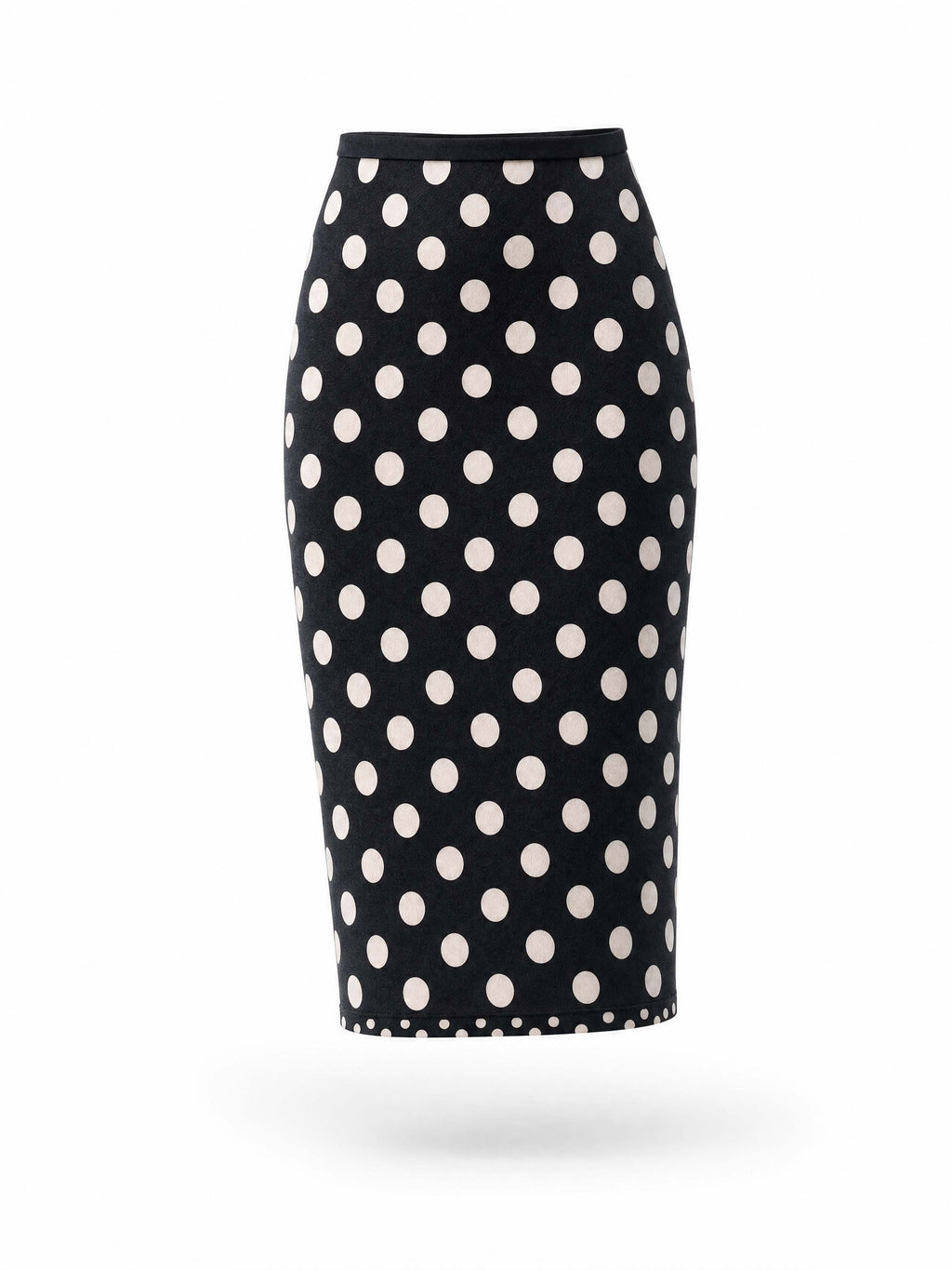 Vintage Polka Dot Midi Pencil Skirt