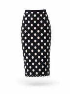 Vintage Polka Dot Midi Pencil Skirt