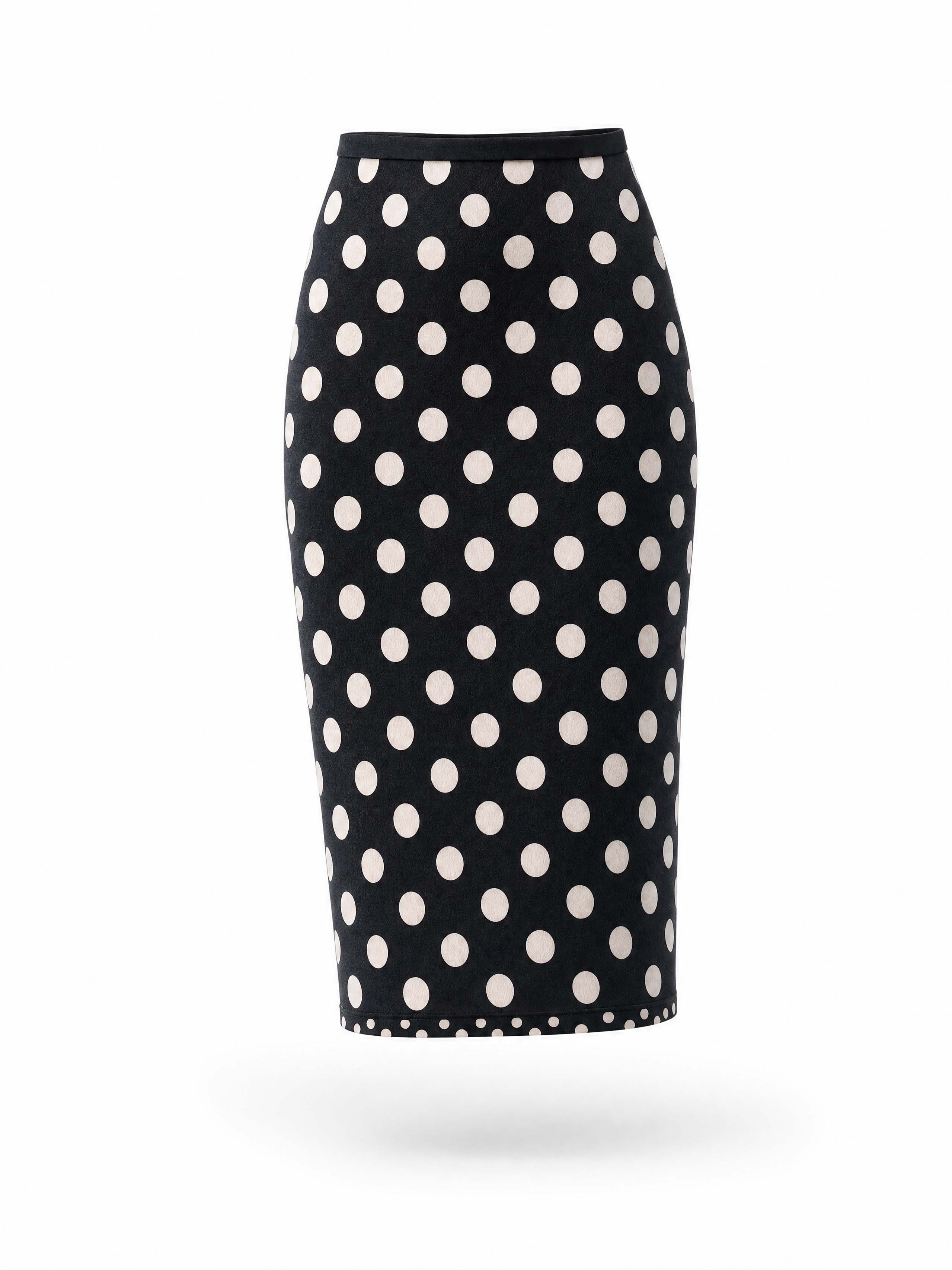 Vintage Polka Dot Midi Pencil Skirt