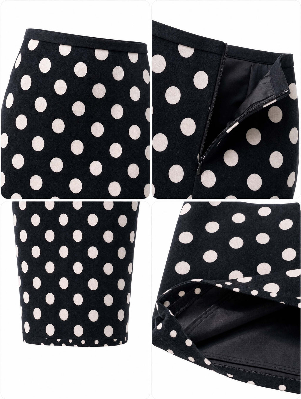 Vintage Polka Dot Midi Pencil Skirt