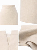 Vintage Cropped Blazer And Midi Pencil Skirt Two Piece Set