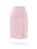 Vintage Pink Stripe Shirt & Pencil Skirt Two‑Piece Outfit