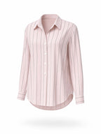 Vintage Pink Stripe Shirt & Pencil Skirt Two‑Piece Outfit