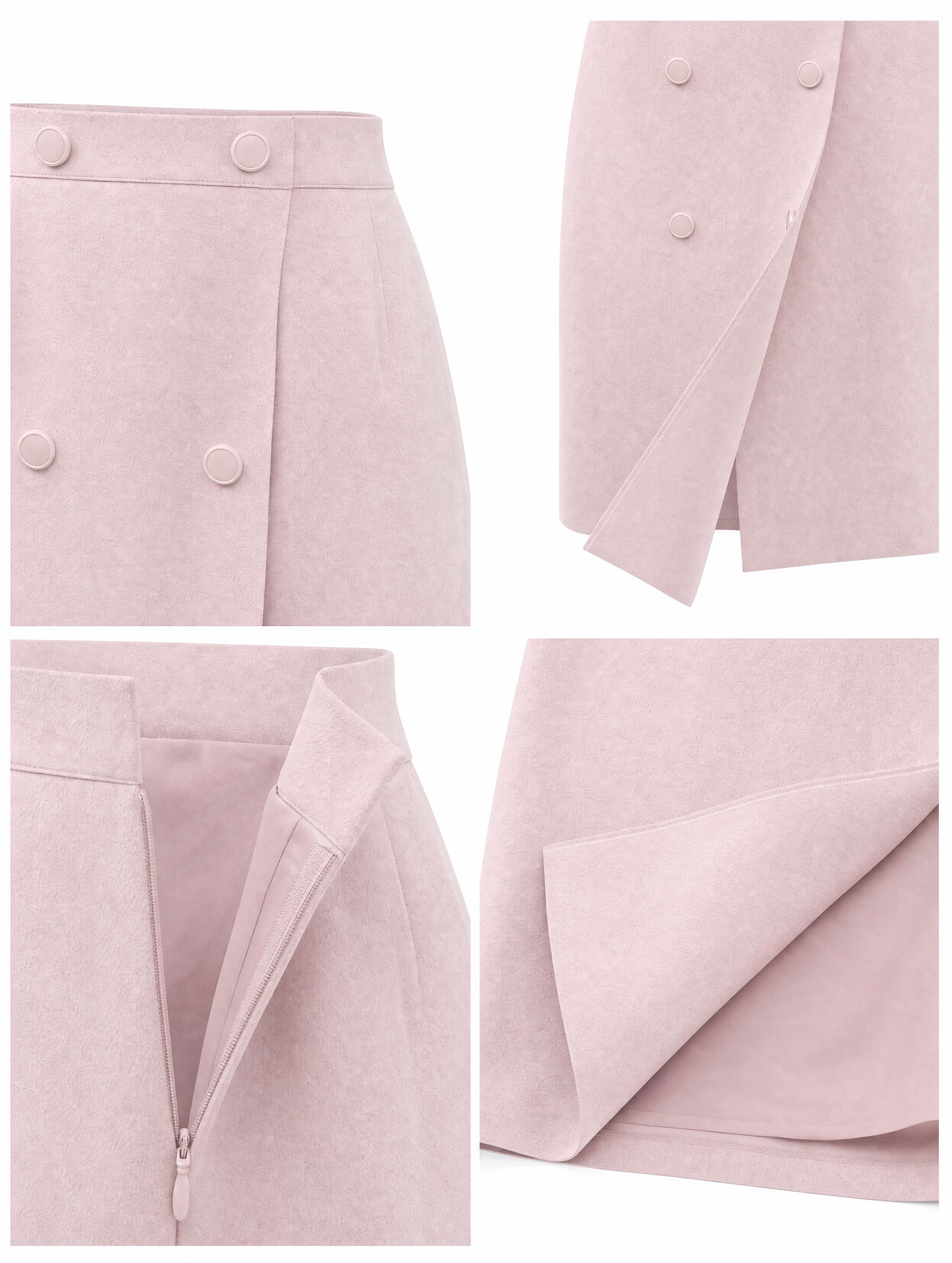 Vintage Pink Stripe Shirt & Pencil Skirt Two‑Piece Outfit
