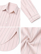 Vintage Pink Stripe Shirt & Pencil Skirt Two‑Piece Outfit